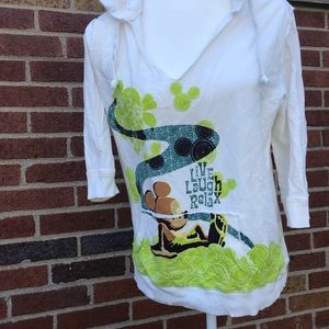 DISNEYLAND RESORT Mickey Mouse Hooded Pullover Shirt Womens Large